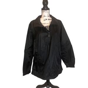 The Weather Company Solid Black Jacket Size L~ Excellent Condition.